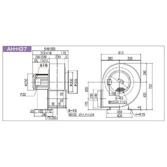 ＳＤＧ（株） 高効率電動送風機(耐熱形) AH 高効率電動送風機（耐熱形） AH-H37HT-L341C