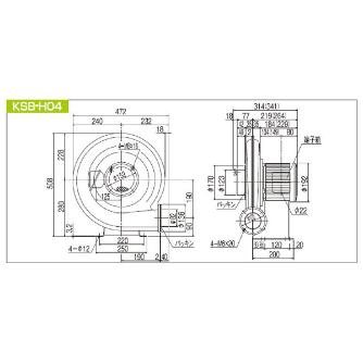 ＳＤＧ（株） 高効率電動送風機(耐熱形) KSB 高効率電動送風機（耐熱形） KSB-H04HT-R311U