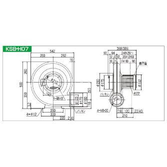 ＳＤＧ（株） 高効率電動送風機(耐熱形) KSB 高効率電動送風機（耐熱形） KSB-H07HT-R341C