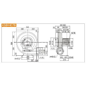 ＳＤＧ（株） 高効率電動送風機(耐熱形) KSB 高効率電動送風機（耐熱形） KSB-H07BHT-R341C