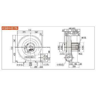 ＳＤＧ（株） 高効率電動送風機(耐熱形) KSB 高効率電動送風機（耐熱形） KSB-H37BHT-R313U