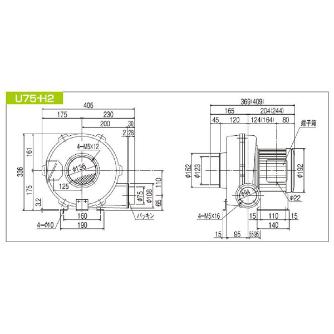 ＳＤＧ（株） 高効率電動送風機(耐熱形) U75 高効率電動送風機（耐熱形） U75-H2HT-R313U