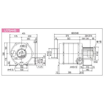 ＳＤＧ（株） 高効率電動送風機(耐熱形) U75 高効率電動送風機（耐熱形） U75-H5HT-R341C