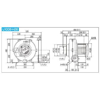 ＳＤＧ（株） 高効率電動送風機(耐熱形) U100B 高効率電動送風機（耐熱形） U100B-H26HT-R341C