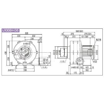 ＳＤＧ（株） 高効率電動送風機(耐熱形) U100B 高効率電動送風機（耐熱形） U100B-H36HT-R313U