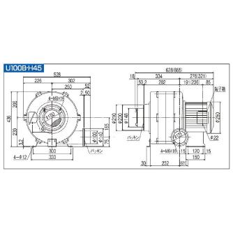 ＳＤＧ（株） 高効率電動送風機(耐熱形) U100B 高効率電動送風機（耐熱形） U100B-H45HT-R311U