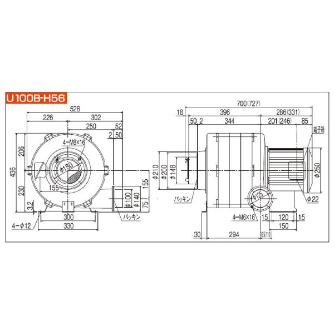 ＳＤＧ（株） 高効率電動送風機(耐熱形) U100B 高効率電動送風機（耐熱形） U100B-H56HT-R313U