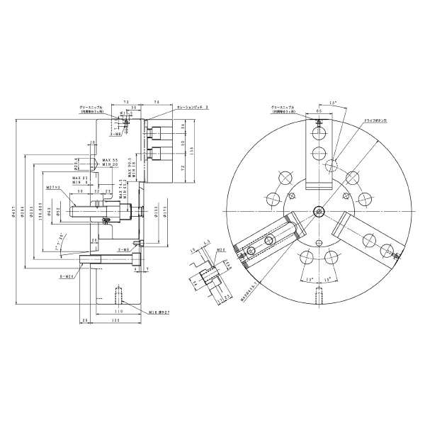 豊和工業（株） セレーテッドチャック H01MA セレーテッドチャック H01MA18 A11-J