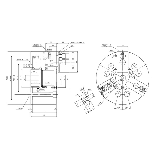 豊和工業（株） ビッグホローチャック H037M ビッグホローチャック H037M-6