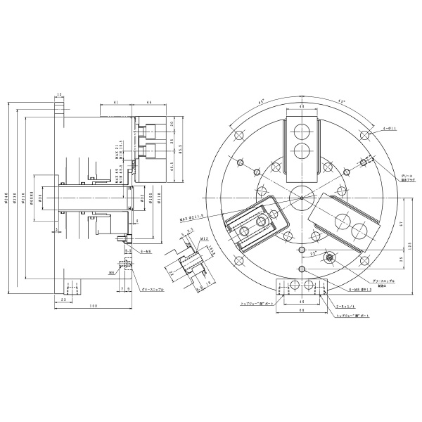 豊和工業（株） ステーショナリチャック H012D ステーショナリチャック H012D-8