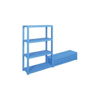 三甲（株） プラスチック棚 プラスチック棚 805588-01 L-2 ﾌﾞﾙｰ