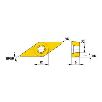 三菱マテリアル（株） 旋削用インサート VCMT 旋削用インサート（コーテッドサーメット） VCMT080202-FV MP3025