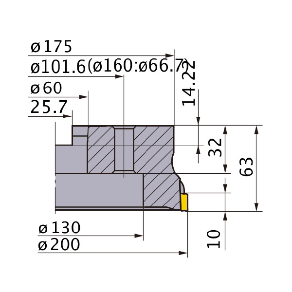 三菱マテリアル（株） カッタ 肩削り用(アーバタイプ) VOX400 カッタ　肩削り用（アーバタイプ） VOX400-200C26R