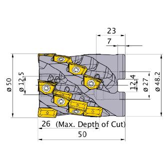 三菱マテリアル（株） カッタ 深切込み用(シェルタイプ) VFX カッタ　深切込み用（シェルタイプ） VFX5-050X03A026R