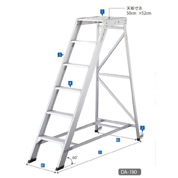 長谷川工業（株） 組立式作業台 ライトステップ DA 組立式作業台　ライトステップ DA-180