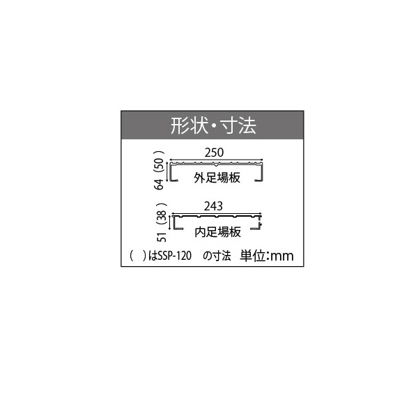 長谷川工業（株） 伸縮足場板 スライドピット SSP 伸縮足場板　スライドピット SSP-120