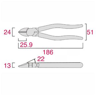 フジ矢（株） 電工名人強力ニッパ 770 電工名人強力ニッパ（ラウンド刃・黒金） 770-175BG