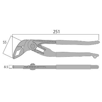 フジ矢（株） 超軽量ウォーターポンププライヤー 130 超軽量ウォーターポンププライヤー（黒金） 130-250-BG