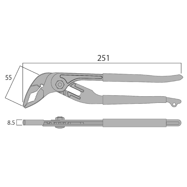 フジ矢（株） 超軽量ウォーターポンププライヤー 130 超軽量ウォーターポンププライヤー（黒金） 130-250-BG