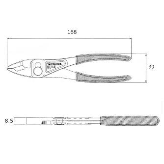 フジ矢（株） 超軽量コンビネーションプライヤー 230 超軽量コンビネーションプライヤー（黒金） 230-165-BG