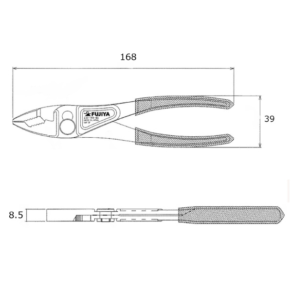 フジ矢（株） 超軽量コンビネーションプライヤー 230 超軽量コンビネーションプライヤー（黒金） 230-165-BG