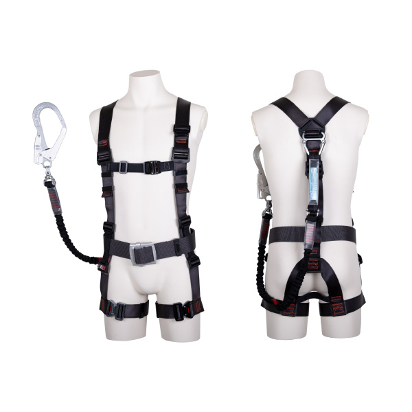藤井電工（株） フルハーネス型墜落制止用器具セット品 飛燕ハーネスシングルランヤード付(ノビロン) 墜落制止用器具フルハーネス型ランヤード付 TH-506-NV93SV-OT-DG-M-R23-BX