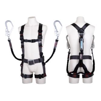 藤井電工（株） 飛燕ハーネス  ツインノビロン 墜落制止用器具フルハーネス型ランヤード付 TH-506-2NV93SV-OT-DG-M-2R23-BX