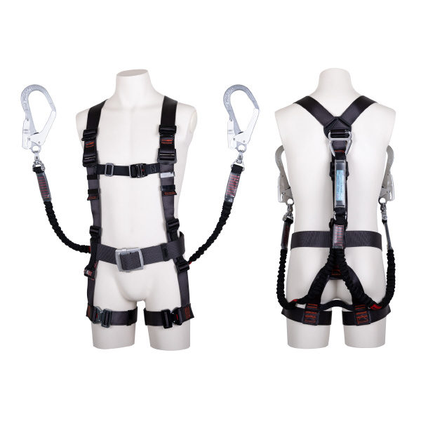 藤井電工（株） 飛燕ハーネス  ツインノビロン 墜落制止用器具フルハーネス型ランヤード付 TH-506-2NV93SV-OT-DG-M-2R23-BX