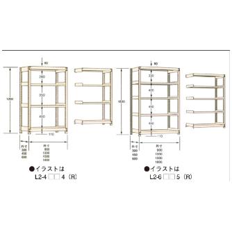 大阪製罐（株） 中軽量物品棚(200kgタイプ) L2 中軽量物品棚（２００ｋｇタイプ） L2-4424