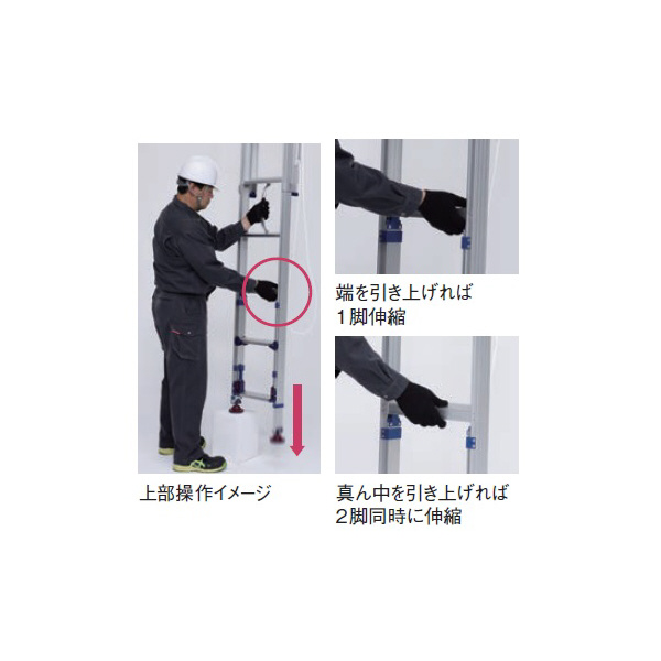 （株）ピカコーポレイション 脚アジャスト式2連はしご 上部操作タイプ スタッピー LGP 脚アジャスト式２連はしご　スタッピー LGP-32A
