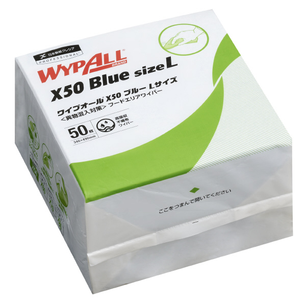 日本製紙クレシア（株） 不織布ワイパー ワイプオール X50 不織布ワイパー　ワイプオール／大箱単位 60654 X50 Lｻｲｽﾞ 6ﾂｵﾘ