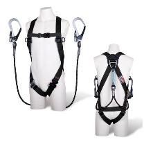 藤井電工（株） フルハーネス型墜落制止用器具セット品 ライトハーネス2丁掛けランヤード付(Gブレード×2)