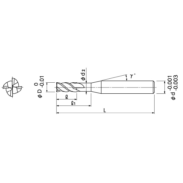 日進工具（株） 無限コーティングプレミアム SUS用高能率“Z”ロングネックエンドミル MSUSZ440-LN 無限Ｐ　ＳＵＳ用高能率ＺロングネックＥＭ MSUSZ440-LN 2X3X6
