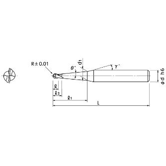 日進工具（株） 無限コーティングプレミアム ロングテーパネック2枚刃ボールエンドミル MRBTNH230 無限Ｐロングテーパネック２枚刃ボールＥＭ MRBTNH230 R0.15X3ﾟX2