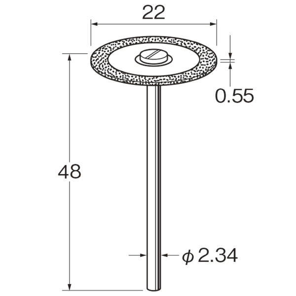 日本精密機械工作（株） 電着ダイヤモンドディスク 両面電着 軸径φ2.34 D 電着ダイヤモンドディスク　両面電着 D9329