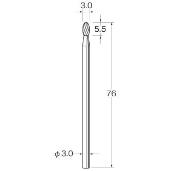日本精密機械工作（株） ロングシャンク超硬カッター スパイラルカット 軸径φ3 K ロングシャンク超硬カッター　スパイラル K9663