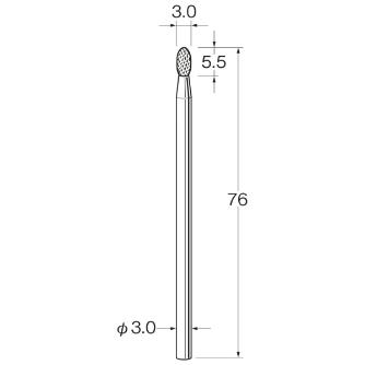 日本精密機械工作（株） ロングシャンク超硬カッター クロスカット 軸径φ3 K ロングシャンク超硬カッター　クロスカット K9664