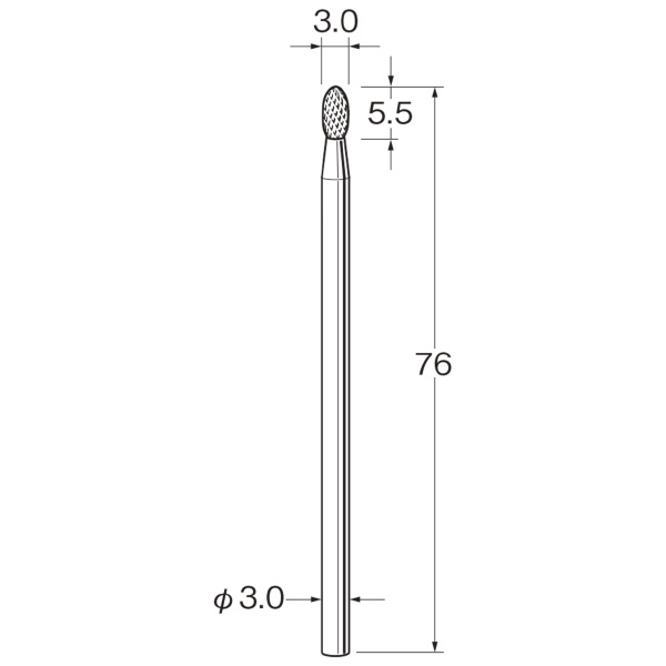 日本精密機械工作（株） ロングシャンク超硬カッター クロスカット 軸径φ3 K ロングシャンク超硬カッター　クロスカット K9664
