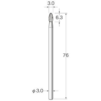 日本精密機械工作（株） ロングシャンク超硬カッター スパイラルカット 軸径φ3 K ロングシャンク超硬カッター　スパイラル K9665
