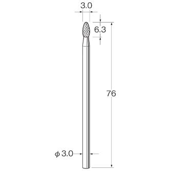 日本精密機械工作（株） ロングシャンク超硬カッター クロスカット 軸径φ3 K ロングシャンク超硬カッター　クロスカット K9666
