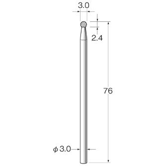 日本精密機械工作（株） ロングシャンク超硬カッター クロスカット 軸径φ3 K ロングシャンク超硬カッター　クロスカット K9668