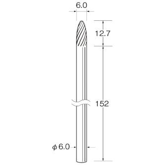日本精密機械工作（株） ロングシャンク超硬カッター スパイラルカット 軸径φ6 K ロングシャンク超硬カッター　スパイラル K9673