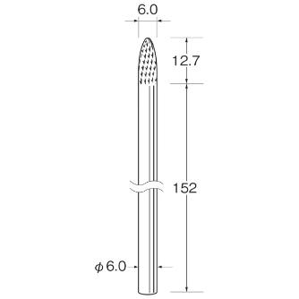 日本精密機械工作（株） ロングシャンク超硬カッター クロスカット 軸径φ6 K ロングシャンク超硬カッター　クロスカット K9674