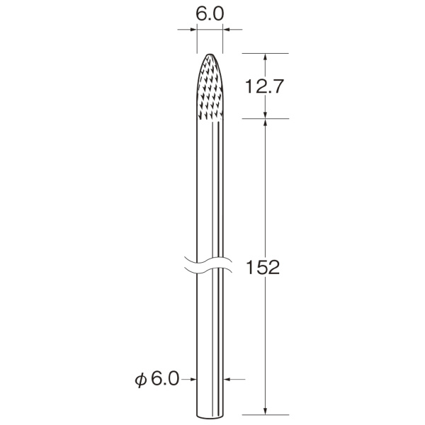 日本精密機械工作（株） ロングシャンク超硬カッター クロスカット 軸径φ6 K ロングシャンク超硬カッター　クロスカット K9674