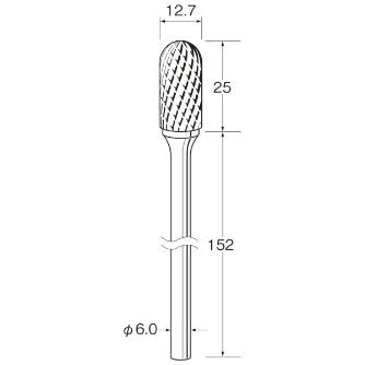 日本精密機械工作（株） ロングシャンク超硬カッター クロスカット 軸径φ6 K ロングシャンク超硬カッター　クロスカット K9676