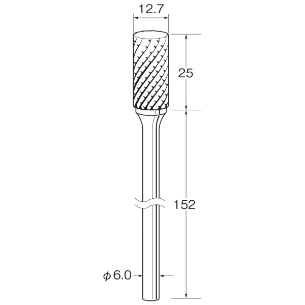 日本精密機械工作（株） ロングシャンク超硬カッター クロスカット 軸径φ6 K ロングシャンク超硬カッター　クロスカット K9678