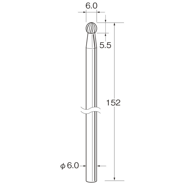 日本精密機械工作（株） ロングシャンク超硬カッター スパイラルカット 軸径φ6 K ロングシャンク超硬カッター　スパイラル K9681