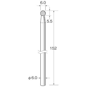 日本精密機械工作（株） ロングシャンク超硬カッター クロスカット 軸径φ6 K ロングシャンク超硬カッター　クロスカット K9682