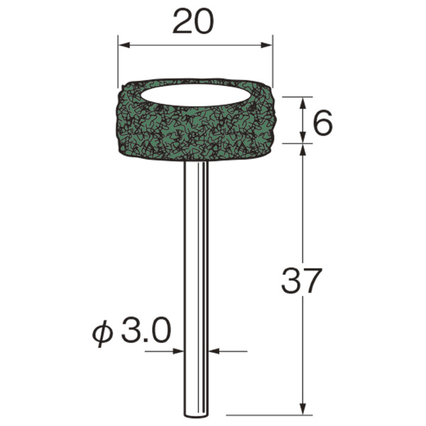 日本精密機械工作（株） クッションサンダー(不織布) 軸径φ3 S クッションサンダー（不織布）　５本 S2541