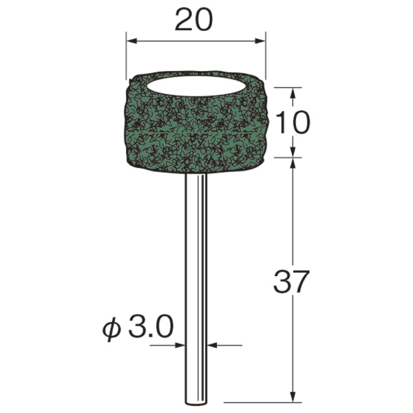 日本精密機械工作（株） クッションサンダー(不織布) 軸径φ3 S クッションサンダー（不織布）　５本 S2542